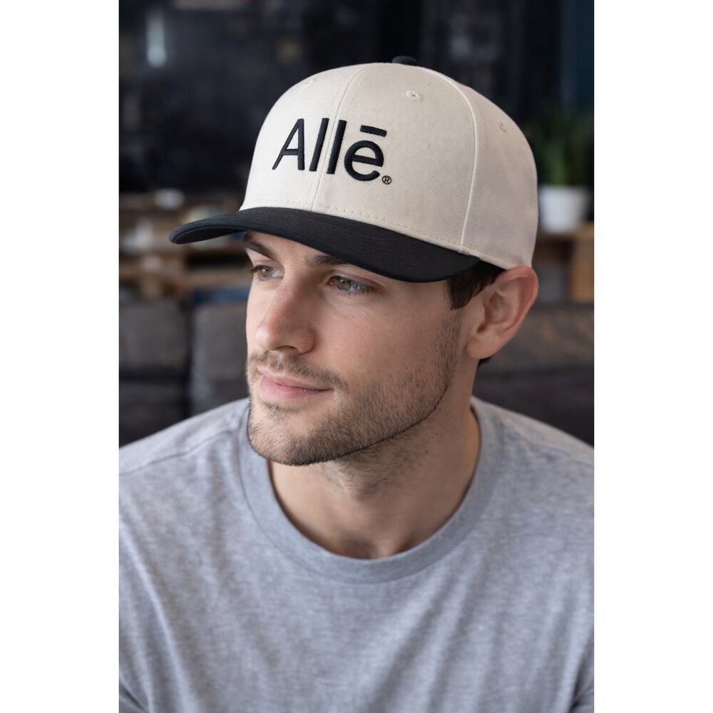 Allē OTTO Snapback Hat Cream Black Adjustable Med Spa Aesthetic Rewards Cap